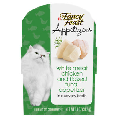 Purina Fancy Feast Gravy Grain Free Wet Cat Food Complement, Appetizers Chicken & Tuna - 1.1oz. Tray