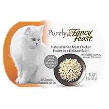 Purina Fancy Feast Natural, Grain Free Wet Cat Food, Natural White Meat Chicken Entree - 2 oz. Tray