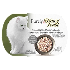 Purina Fancy Feast Grain Free Wet Cat Food, Purely Natural Chicken & Flaked Tuna Entree - 2 oz. Tray