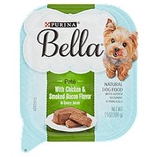 Bella Paté with Chicken & Smoked Bacon Flavor in Savory Juices, Natural Dog Food, 3.5 Ounce