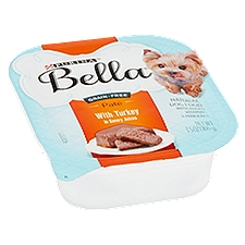 Bella Grain Free Paté with Turkey in Savory Juices, Natural Dog Food, 3.5 Ounce