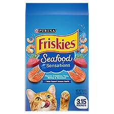 Friskies Dry Seafood Sensations, Cat Food, 3.15 Pound