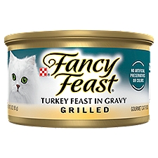 Fancy Feast Grilled Turkey Feat in Gravy, Gourmet Cat Food, 3 Ounce