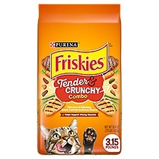 Friskies Tender & Crunchy Combo, Dry Cat Food, 3.15 Pound