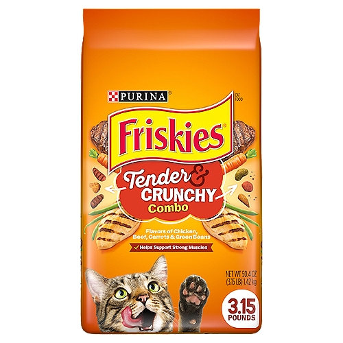 Purina Friskies Dry Cat Food, Tender & Crunchy Combo - 3.15 lb. Bag