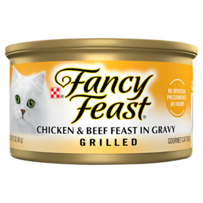 Fancy Feast Grilled Wet Cat Food Chicken and Beef in Wet Cat Food Gravy - 3 oz. Can