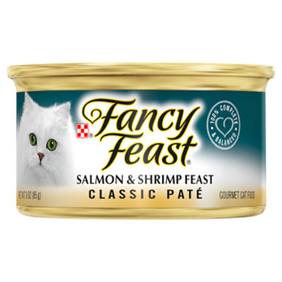 Purina Fancy Feast Salmon and Shrimp Feast Classic Grain Free Wet Cat Food Pate - 3 oz. Can
