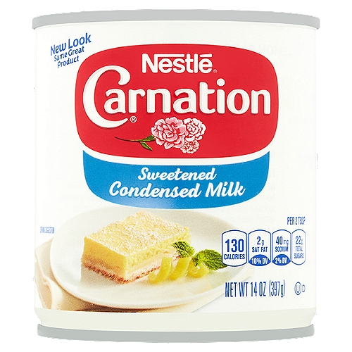 Nestlé Carnation Sweetened Condensed Milk, 14 oz
Thoughtful Portion™
1 portion = 2 tbsps. (30ml)