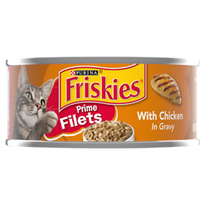 Purina Friskies Gravy Wet Cat Food, Prime Filets With Chicken - 5.5 oz. Can