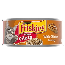 Purina Friskies Gravy Wet Cat Food, Prime Filets With Chicken - 5.5 oz. Can