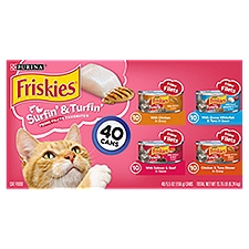 Purina Friskies Wet Cat Food Variety Pack, Surfin' & Turfin' Prime Filets - (40) 5.5 oz. Cans