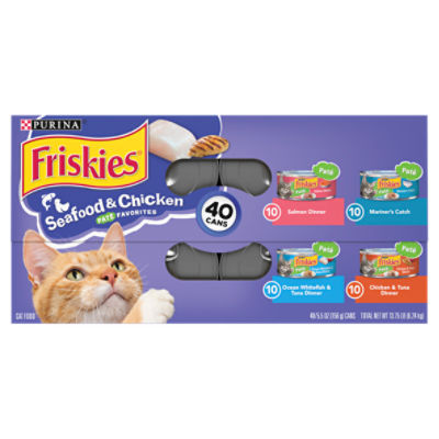 Purina Friskies Wet Cat Food Pate Variety Pack Seafood and Chicken