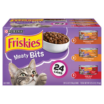 Purina Friskies Gravy Wet Cat Food Variety Pack, Meaty Bits - (24) 5.5 oz. Cans