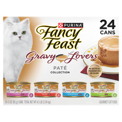 Purina Fancy Feast Gravy Lovers Paté Collection Gourmet Cat Food, 3 oz, 24 count