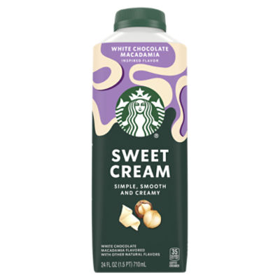 Starbucks Sweet Cream White Chocolate Macadamia Flavored Coffee Creamer, 24 fl oz