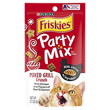 Friskies Party Mix Cat Treats, Mixed Grill Crunch, 2.1 Ounce