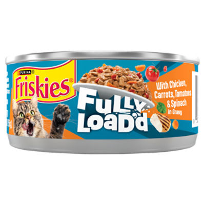 Purina Friskies Fully Load'd Wet Cat Chicken, Carrots, Tomatoes and Spinach in Gravy - 24 Ct. Cans