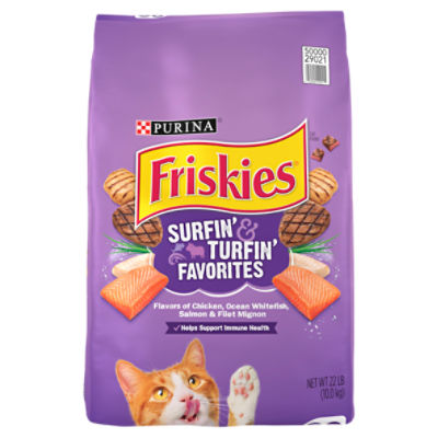 Purina Friskies Dry Cat Food, Surfin' & Turfin' Favorites - 22 lb. Bag