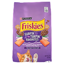 Purina Friskies Surfin & Turfin Dry Cat Food Favorites 22 lb. Bag, 352 Ounce