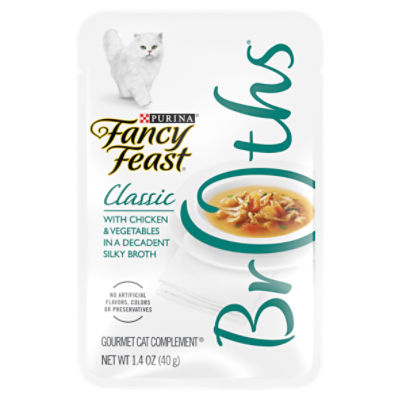 Purina Fancy Feast Wet Cat Food Complement, Broths Classic With Chicken - 1.4 oz. Pouch