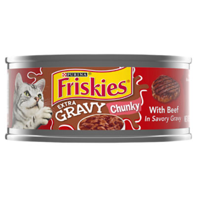 Purina Friskies Gravy Wet Cat Food Extra Gravy Chunky With Beef