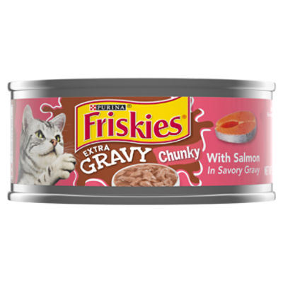 Purina Friskies Extra Chunky with Salmon in Savory Gravy Cat Food, 5.5 oz