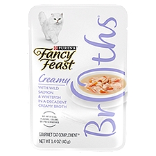 Purina Fancy Feast Wet Cat Food Complement, Broths With Salmon & Whitefish - 1.4 oz. Pouch