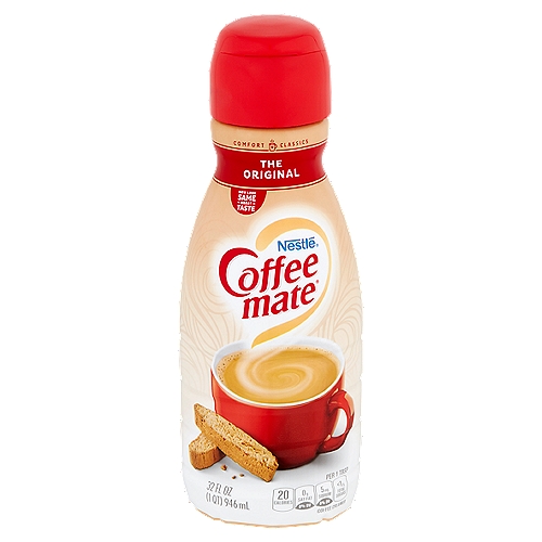 Nestlé Coffee Mate The Original Coffee Creamer, 32 fl oz
Classic for a Reason
Original coffee mate takes your coffee beyond good - to rich, deliciousness that makes every cup taste richer than you ever dreamed. Sure, you could live without it, but why would you want to?