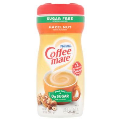 Nestle Coffee Mate Sugar Free Hazelnut Powder Coffee Creamer 10.2 oz.  Canister (Pack of 6)