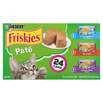 Purina Friskies Wet Cat Food Pate Variety Pack - (24) 5.5 oz. Cans