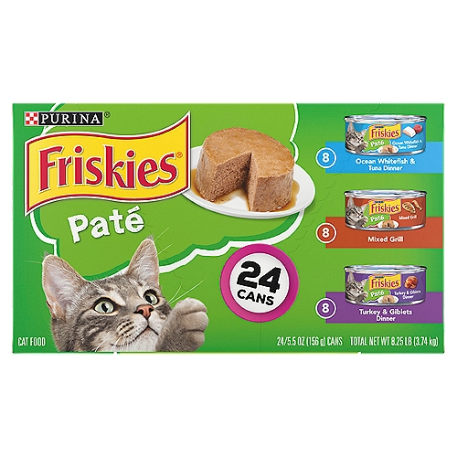 Purina Friskies Wet Cat Food Pate Variety Pack - (24) 5.5 oz. Cans