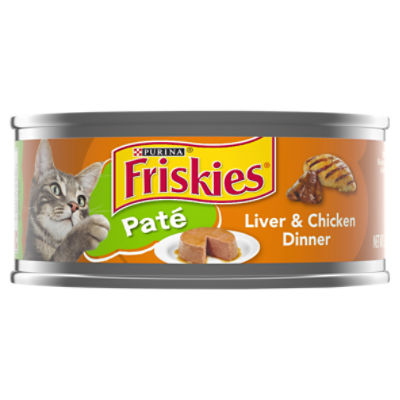 Purina Friskies Pate Wet Cat Food, Liver & Chicken Dinner - 5.5 oz. Can