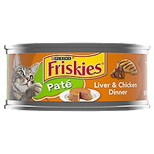 Friskies Pate Liver & Chicken Dinner, Wet Cat Food, 5.5 Ounce