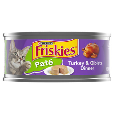 Purina Friskies Pate Wet Cat Food, Turkey & Giblets Dinner - 5.5 oz. Can