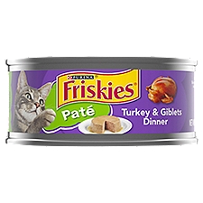 Purina Friskies Turkey & Giblets Dinner, Pate Wet Cat Food, 5.5 Ounce