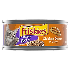 Friskies Meaty Bits Chicken Dinner, Gravy Wet Cat Food, 5.5 Ounce