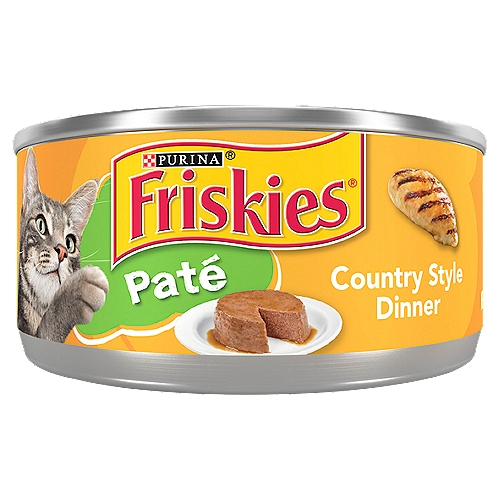 Purina Friskies Pate Wet Cat Food, Country Style Dinner - 5.5 oz. Can