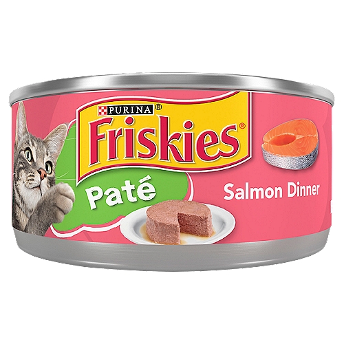 Purina Friskies Pate Wet Cat Food, Salmon Dinner - 5.5 oz. Can