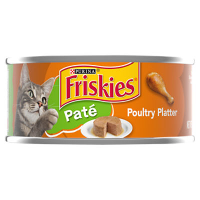 Purina Friskies Pate Wet Cat Food, Poultry Platter - 5.5 oz. Can