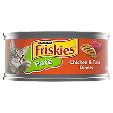 Purina Friskies Pate Wet Cat Food, Chicken & Tuna Dinner - 5.5 oz. Can