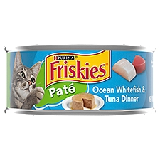 Purina Friskies Paté Ocean Whitefish & Tuna Dinner Cat Food, 5.5 oz