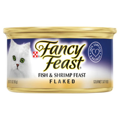 Fancy Feast Flaked Fish & Shrimp Feast Gourmet Cat Food, 3 oz