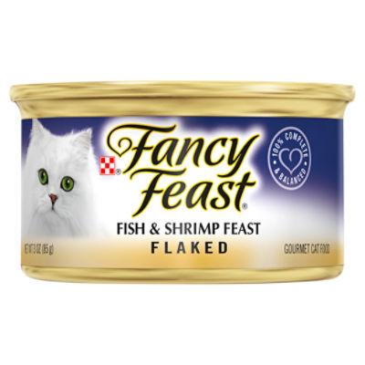 Fancy Feast Flaked Fish Shrimp Feast Gourmet Cat Food 3 oz