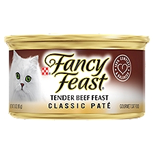 Purina Fancy Feast Tender Beef Feast Classic Paté Gourmet Cat Food, 3 oz