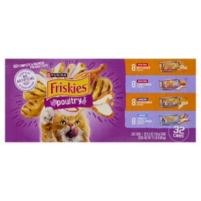Purina Friskies Poultry Cat Food, 5.5 oz, 32 Count