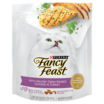 Fancy Feast Dry Cat Food with Savory Chicken and Turkey - 16 oz. Bag