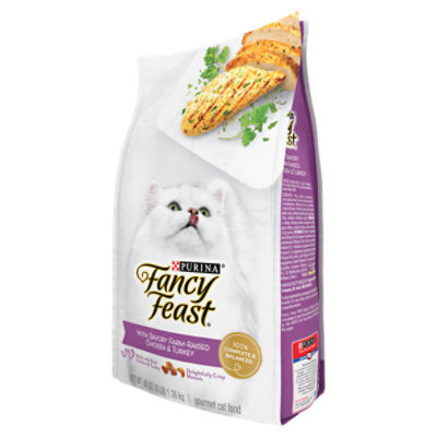 Purina fancy feast gourmet dry cat store food with savory chicken & turkey