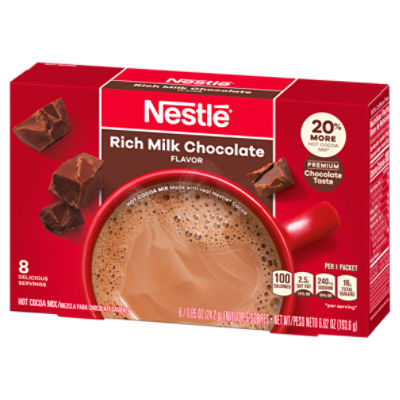 Nestlé Rich Milk Chocolate Flavor Hot Cocoa Mix, 0.85 oz, 8 count 