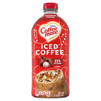 Coffee Mate® Peppermint Mocha Flavored Iced Coffee, Non-Dairy Cold Coffee, Ready to Drink, 50 fl oz