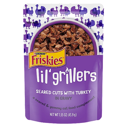 Purina Friskies Lil' Grillers Seared Cuts with Turkey in Gravy Cat Food, 1.55 oz